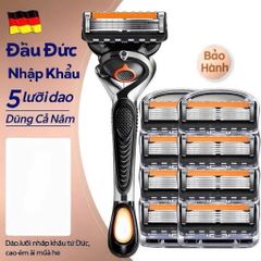 Combo 8 đầu cạo râu 5 lưỡi và 1 Thân của Đức , khi cạo không gây đau rát da , lưỡi cực kì sắc bén và ôm sát chân khi cạo