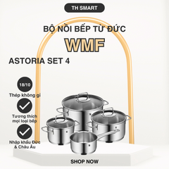 Bộ Nồi WMF Astoria 4 Món Thép Không Gỉ Cao Cấp (3 Nồi 1 Quánh) - Thiết Kế Sang Trọng, Công Nghệ Đức Chất Lượng Cao