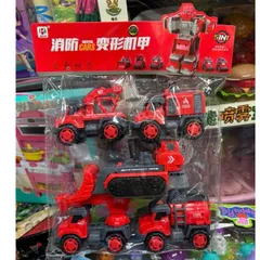 Đồ Chơi Xe Cứu Hỏa Biến Hình Thành Robot – Bộ Xe Công Trình Mini Cho Bé 753