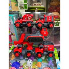 Đồ Chơi Xe Cứu Hỏa Biến Hình Thành Robot – Bộ Xe Công Trình Mini Cho Bé 753