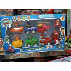 Đồ chơi chó cứu hộ gồm 7 xe chạy bằng đà 777 A9, xe ô tô đồ chơi đội chó cứu hộ Paw Patrol Rescue