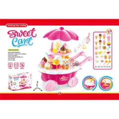 Xe đẩy kem 🍦 có hiệu ứng đèn và âm thanh gồm 39 chi tiết 668-25 cho bé chơi đồ hàng nhập vai