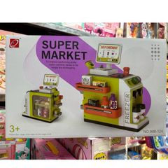 Đồ Chơi Siêu Thị Mini Cho Bé 3+ Có Quầy Thu Ngân & Tủ Đông – Bộ Bán Hàng Super Market 668-124