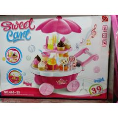 Xe đẩy kem 🍦 có hiệu ứng đèn và âm thanh gồm 39 chi tiết 668-25 cho bé chơi đồ hàng nhập vai