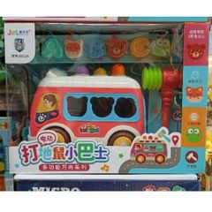 🚌 Xe Bus Đập Chuột Có Nhạc Đèn Cho Bé 3+ – Đồ Chơi Gõ Búa Phát Triển Kỹ Năng 0922