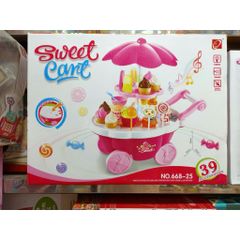 Xe đẩy kem 🍦 có hiệu ứng đèn và âm thanh gồm 39 chi tiết 668-25 cho bé chơi đồ hàng nhập vai