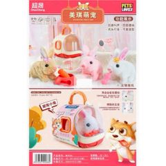 Thú Cưng Nhồi Bông Đi Bộ Có Lồng Mini – Chó Mèo Thỏ Biết Đi, Lắc Đầu, Phát Âm Thanh 966 965 giao mẫu ngẫu nhiên