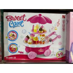 Xe đẩy kem 🍦 có hiệu ứng đèn và âm thanh gồm 39 chi tiết 668-25 cho bé chơi đồ hàng nhập vai
