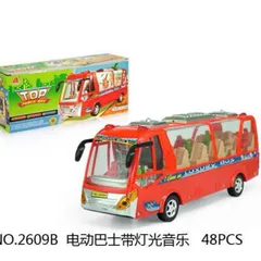 Xe Bus Đồ Chơi Có Âm Thanh Đèn Sáng – Mô Hình Xe Khách Chạy Bằng Pin 2609B