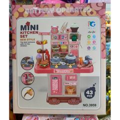 Bộ Đồ Chơi Nhà Bếp Mini Cho Bé 43 Chi Tiết – Mini Kitchen Set Có Bếp, Tủ Lạnh, Nồi Niêu 3959