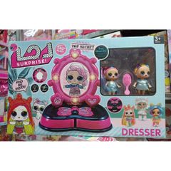 Bộ Bàn Trang Điểm Cho Bé Kèm 2 Búp Bê LOL Surprise – Có Đèn & Nhạc 2077