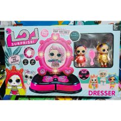 Bộ Bàn Trang Điểm Cho Bé Kèm 2 Búp Bê LOL Surprise – Có Đèn & Nhạc 2077