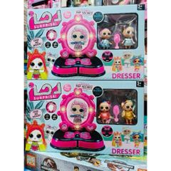 Bộ Bàn Trang Điểm Cho Bé Kèm 2 Búp Bê LOL Surprise – Có Đèn & Nhạc 2077