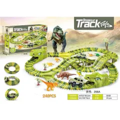 Bộ Đường Ray Khủng Long 240PCS Có Cầu Vượt & 2 Xe Ô Tô – Dinosaur Track Paradise Lắp Ráp Sáng Tạo Cho Bé 256A