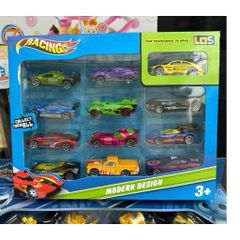 🚗 Bộ 12 Xe Ô Tô Mô Hình Racing Kim Loại Cao Cấp Cho Bé 2168 Giao ngẫu nhiên