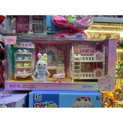 Bộ Đồ Chơi Nhà Búp Bê Thỏ Mini Có Nội Thất – Phòng Ngủ 2 Tầng / Phòng Khách Bàn Tiệc – Quà Tặng Bé Gái 5523 568-4