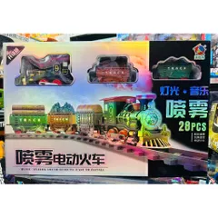 🚂 Tàu Hỏa Điện 28PCS Có Đèn & Nhạc – Bộ Đồ Chơi Tàu Lửa Chạy Ray Lắp Ráp Cho Bé 9982