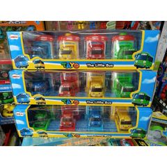 Bộ 4 chiếc xe ô tô bus Tayo The Little Bus, xe ô tô đồ chơi cho bé, chọn màu ngẫu nhiên