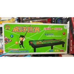 Bàn Bida Mini Cho Bé – Bộ Đồ Chơi Bi Lắc Trong Nhà – Kèm Bi & Gậy – Pool World 2039