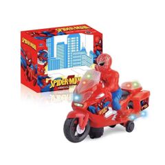 Siêu nhân người nhện Spider man đi xe máy chạy bằng pin có đèn và nhạc HX28198, xe đồ chơi dành cho bé