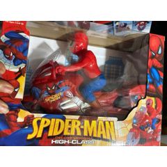 Siêu nhân người nhện Spider man đi xe máy chạy bằng pin có đèn và nhạc HX28198, xe đồ chơi dành cho bé
