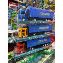 Đồ chơi xe ô tô tải container chạy đà 668 chọn màu ngẫu nhiên – Xe đầu kéo thùng dài 3 màu xanh/vàng/đỏ – Đồ chơi mô hình xe tải cho bé