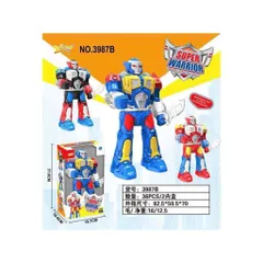 🤖 Robot Siêu Nhân Super Warrior 3987B – Đồ Chơi Robot Cho Bé, Mô Hình Người Máy Chạy Bằng Pin Có Đèn Và Âm Thanh