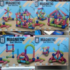MAGNETIC BAR BLOCKS Bộ Lắp Ráp Thanh Nam Châm Gồm 4 Phân Loại 64 42 36 25 chi tiết H01 H02 H03 H05, Đồ Chơi Xếp Hình