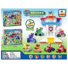 Tháp canh phòng đội chó cứu hộ 7134, xe ô tô đồ chơi đội chó cứu hộ dành cho bé yêu thích nhân vật hoạt hình
