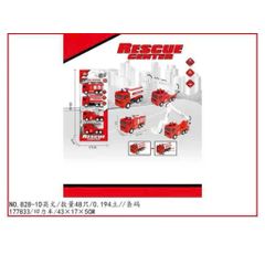 Xe ô tô chạy bằng đà 828-1D, bộ 4 xe ô tô đồ chơi chạy đà chủ đề đội cứu hộ