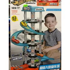 Bộ lắp ráp mô hình bãi đậu xe ô tô 5 tầng gồm 62 chi tiết 189-17 racing parking center, đồ chơi lắp ráp dành cho bé