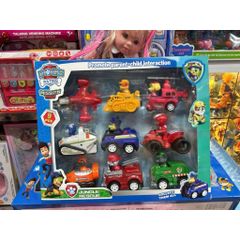Đồ chơi chó cứu hộ gồm 9 xe chạy bằng đà 999 A11, xe ô tô đồ chơi đội chó cứu hộ Paw Patrol Rescue