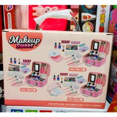Đồ Chơi Vali Trang Điểm 20 Chi Tiết Có 2 Phân Loại 768-6 768-7 MakeUp Sweet, Đồ Chơi Nhập Vai Trang Điểm 💄