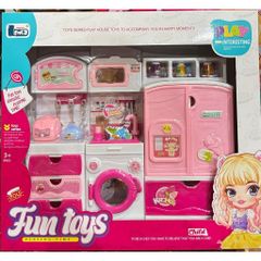 Đồ Chơi Nhà Bếp Mô Phỏng Tủ Bếp 3 Ngăn Lenca Toys 104 Có Hiệu Ứng Đèn Và Âm Thanh Fun Toys, Đồ Chơi Nhập Vai