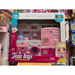 Đồ Chơi Nhà Bếp Mô Phỏng Tủ Bếp 3 Ngăn Lenca Toys 104 Có Hiệu Ứng Đèn Và Âm Thanh Fun Toys, Đồ Chơi Nhập Vai