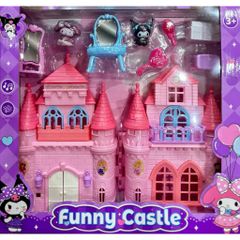 Đồ Chơi Chủ Đề Kuromi - Nhà Búp Bê Toà Lâu Đài Funny Castle 5807-10, Đồ Chơi Nhà Búp Bê Kuromi Cho Bé