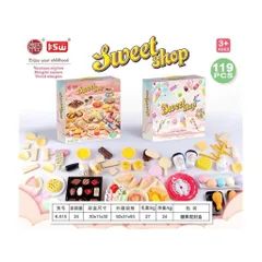Đồ Chơi Nấu Ăn Gồm 119 Chi Tiết Mô Phỏng Món Ăn Bánh Ngọt Và Kem Sweet Shop K-515 Cho Bé Chơi Đồ Hàng