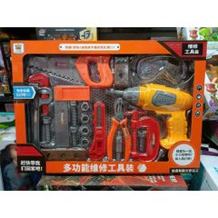 Bộ dụng cụ sửa chữa 011 chọn mẫu ngẫu nhiên cho bé chơi đồ chơi nhập vai làm kỹ sư, máy khoan chạy bằng pin có âm thanh