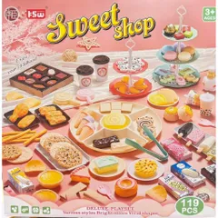 Đồ Chơi Nấu Ăn Gồm 119 Chi Tiết Mô Phỏng Món Ăn Bánh Ngọt Và Kem Sweet Shop K-515 Cho Bé Chơi Đồ Hàng
