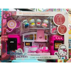 Đồ Chơi Nhà Bếp Mèo Hello Kitty 018-6 Có Hiệu Ứng Đèn Và Nhạc My Modern Kitchen Playset Dream Kitchen