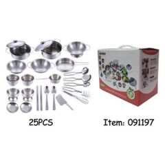 Đồ Chơi Nấu Ăn Bằng Inox Gồm 25 Chi Tiết 091197 Đồ Chơi Đồ Hàng, Nhập Vai Nấu Ăn