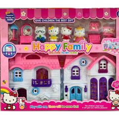 Đồ chơi nhà búp bê mèo Hello Kitty 596 Happy Family