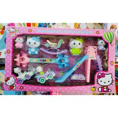 Đồ chơi nhà búp bê, công viên vui chơi mèo Hello Kitty 99602 chọn ngẫu nhiên 1 trong 2 mẫu