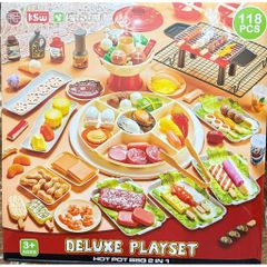 Đồ Chơi Nấu Ăn 20D2 Gồm 118 Chi Tiết Mô Phỏng Món Ăn Lẩu Nướng Hot pot BBQ Deluxe playset