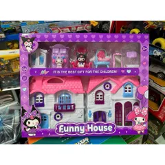 Đồ Chơi Chủ Đề Kuromi - Nhà búp bê Funny House 5807 Ngôi nhà hạnh phúc, giao mẫu ngẫu nhiên