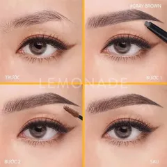 Chì Kẻ Mày Lemonade 2 Đầu Màu Nâu Đậm 2g + 2ml Want It Got It Dual Eyebrow 630662