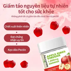 NATURE'S KEY Viên Kẹo Dẻo Giấm Táo Mỗi 2 viên chứa 1000mg giấm táo