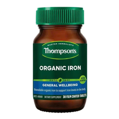 Viên Uống Bổ Sung Sắt Thompson's Organic Iron 24mg - Hỗ Trợ Thiếu Máu, 30 Viên, Tự Nhiên Và Lành Tính 630797