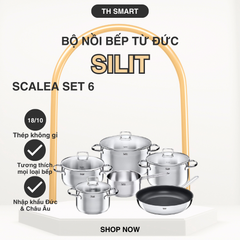 Bộ Nồi Chảo Chống Dính SILIT Scalea 6 Món Thép Không Gỉ - Bộ Nồi Cao Cấp Dùng Cho Bếp Từ, Gas, Điện - Sản Phẩm Sang Trọng Cho Bếp Nhà