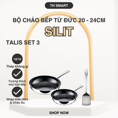 Bộ Chảo Chống Dính Bếp Từ SILIT Talis 20cm & 24cm - Cao Cấp, An Toàn, Kèm Xẻng Lật Tiện Lợi Cho Mọi Món Ăn
